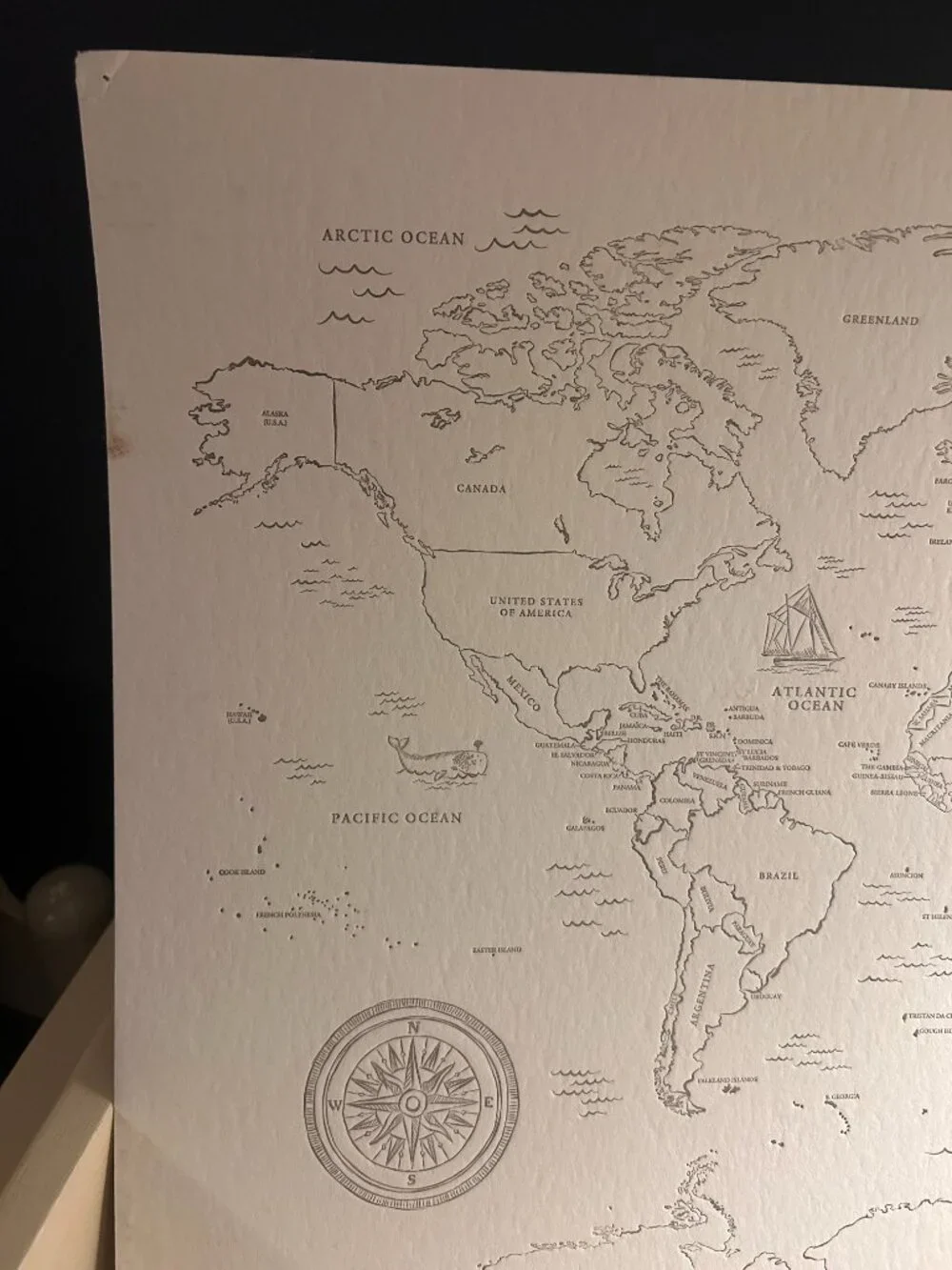 Color Box Letterpress World Map